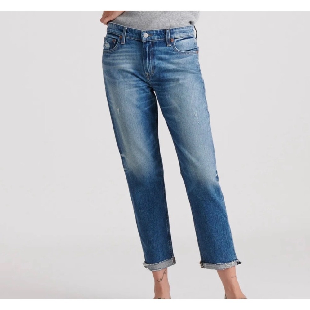 Lucky Brand Women's Mid Rise Boyfriend Sienna Jeans Cuffed Hem Size 00‎